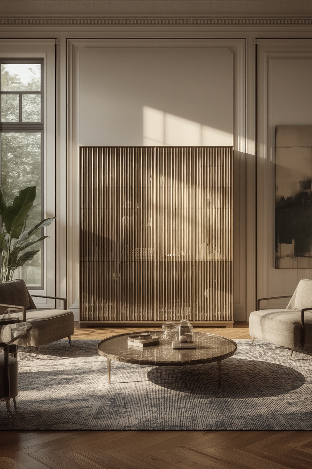 fluted glass cabinet - Illustration 1